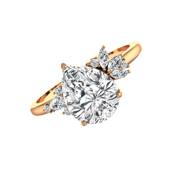 Ashley 2 Carat Pear Lab Diamond Engagement Ring in 18K Gold