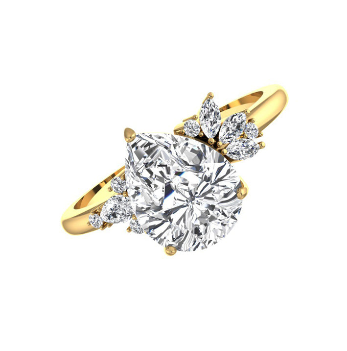 Ashley 2 Carat Pear Lab Diamond Engagement Ring in 18K Gold