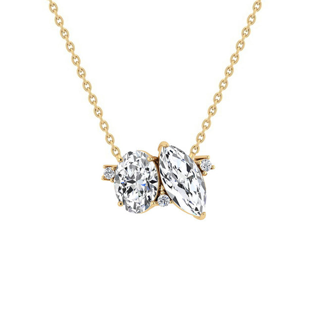 Toi et moi diamond necklace yellow gold