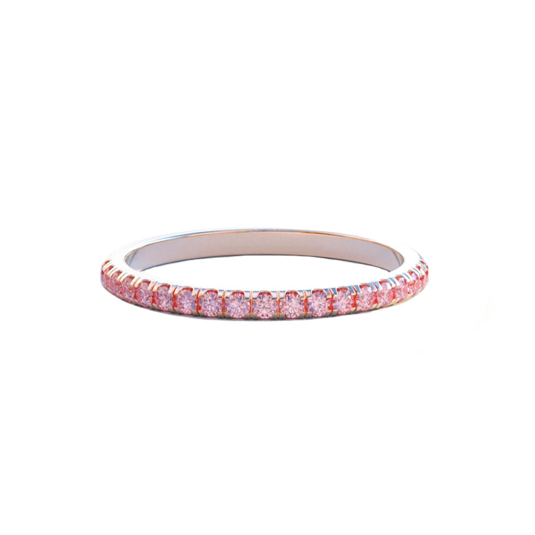 Pink Natural Diamond Half Eternity Wedding Ring