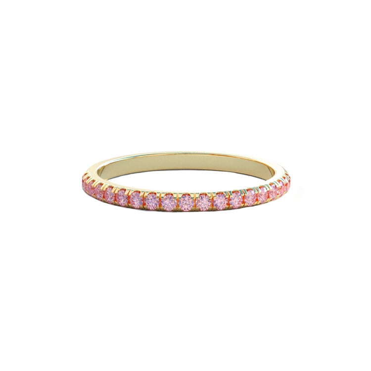 Pink Natural Diamond Half Eternity Wedding Ring