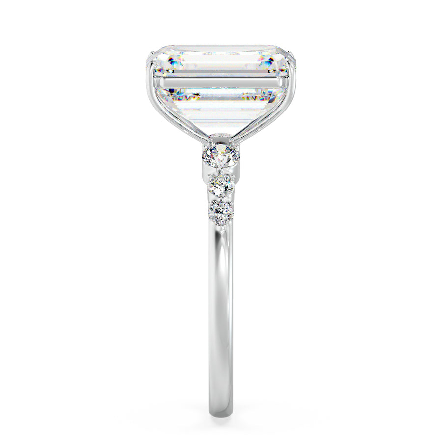 Elara 5 Carat Emerald Cut Lab Created Diamond Engagement Ring in 18K Gold