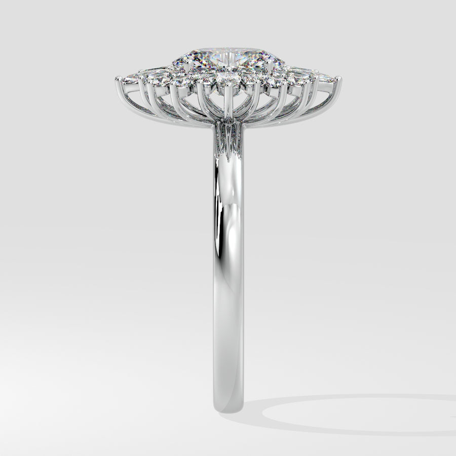 Art Deco 1 Carat Lab Grown Diamond Engagement Ring in 18K Gold