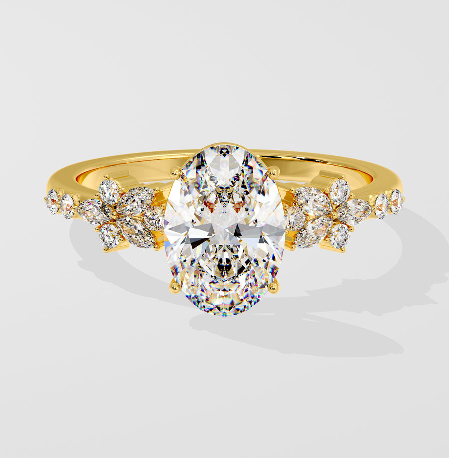 Alice 2 Carat Oval Natural Diamond Engagement Ring