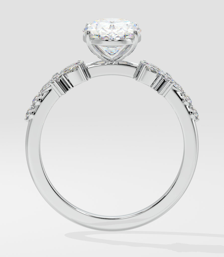 Alice 2 Carat Oval Natural Diamond Engagement Ring