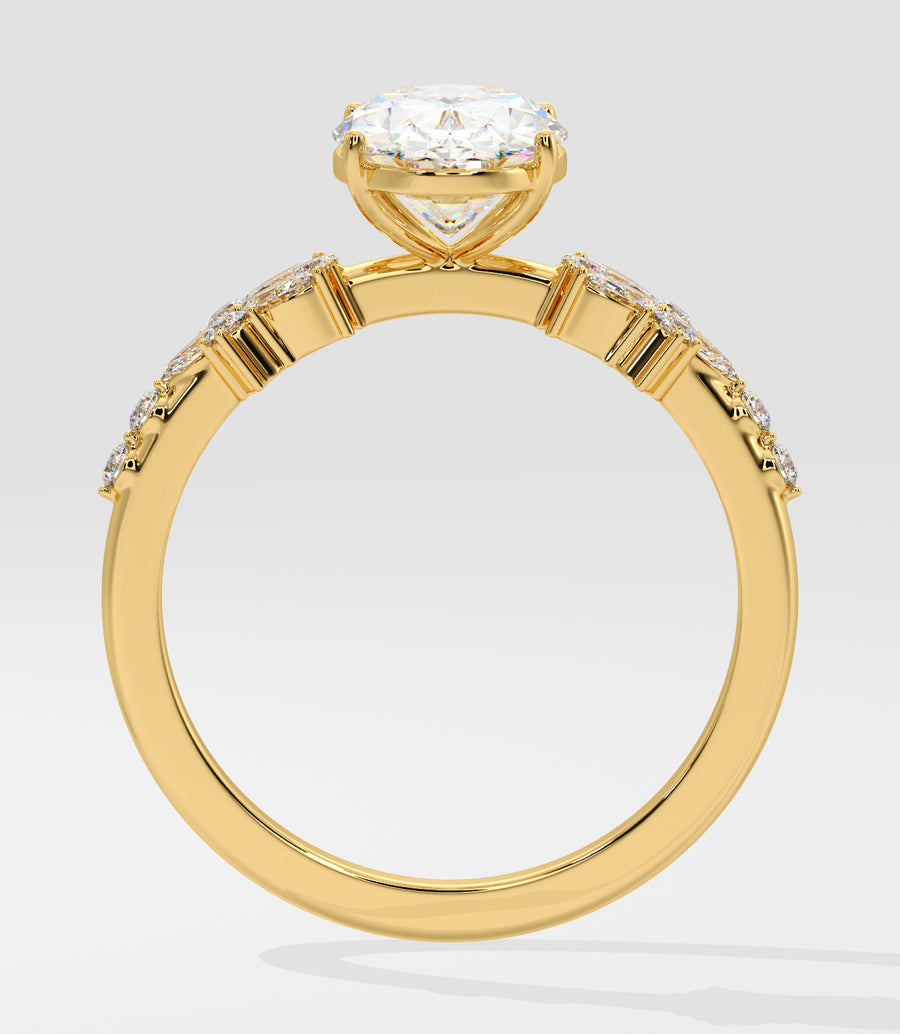 Alice 2 Carat Oval Natural Diamond Engagement Ring