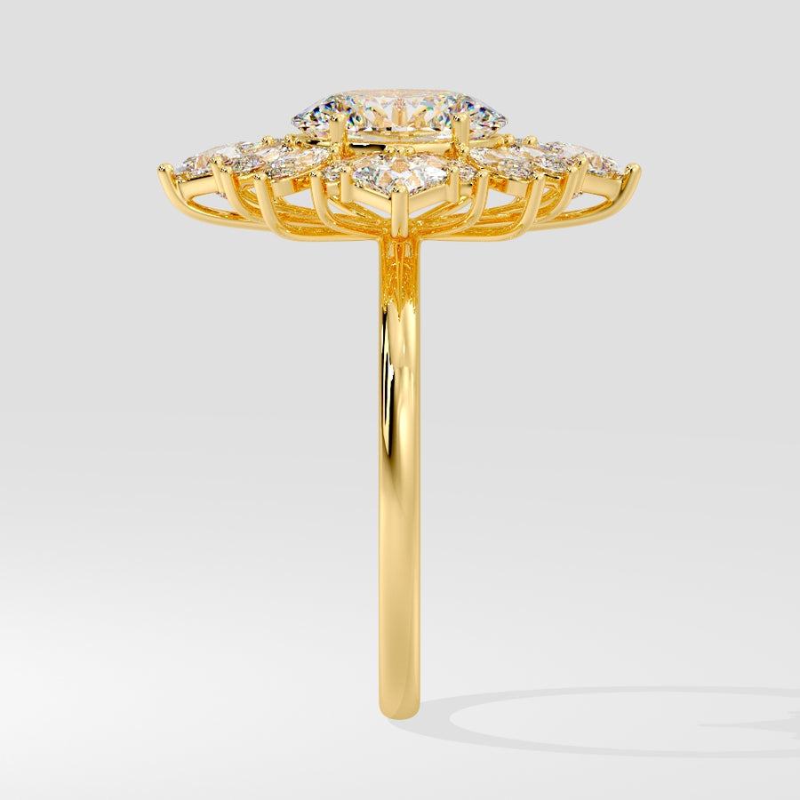 Audrina Art Deco 2 Carat Lab Grown Diamond Engagement Ring in 18K Gold