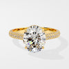 5 carat lab grown oval diamond engagement ring in 18K gold in yellow gold