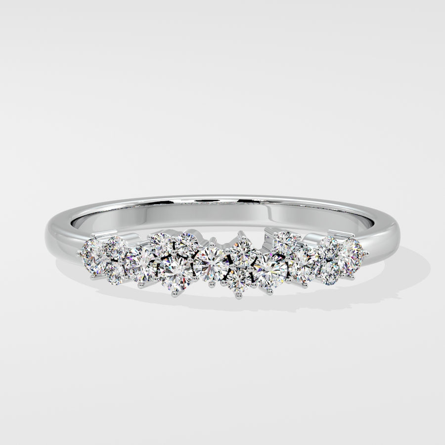 Starry Nights Cluster Diamond Wedding Ring in 18K Gold