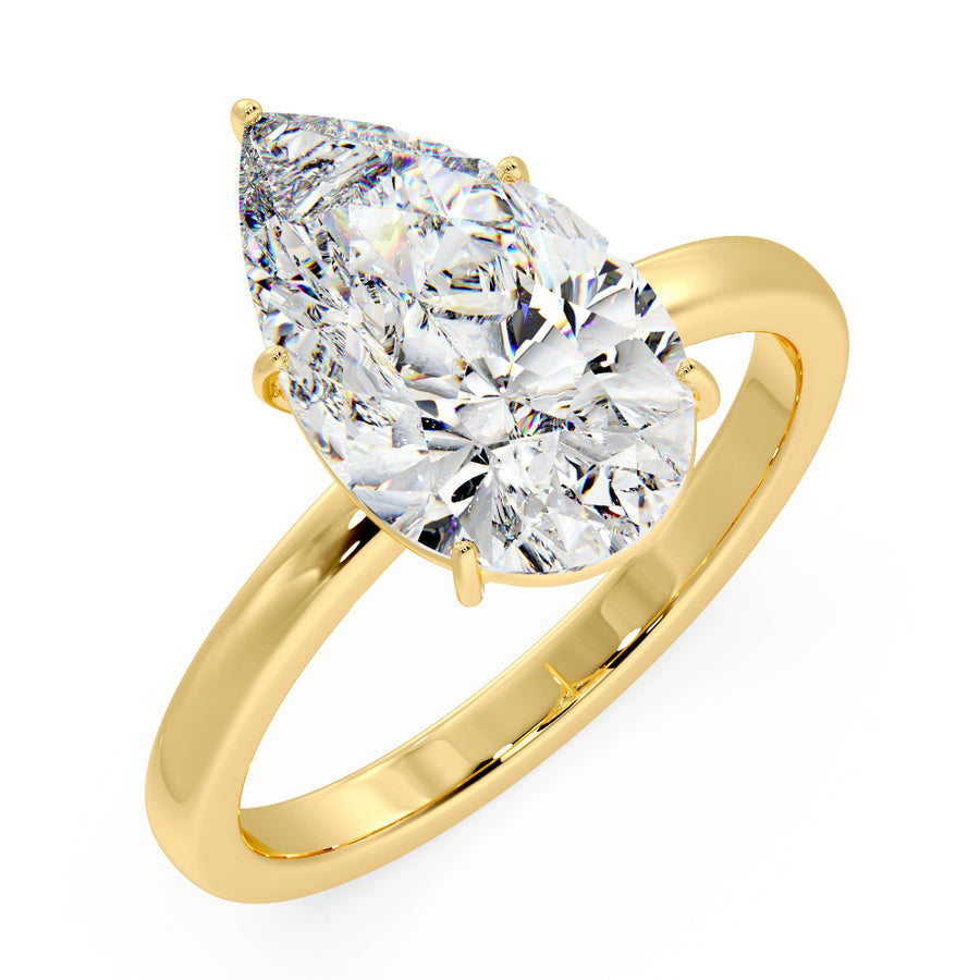 5 Carat Solitaire Pear Lab Grown Diamond Engagement Ring