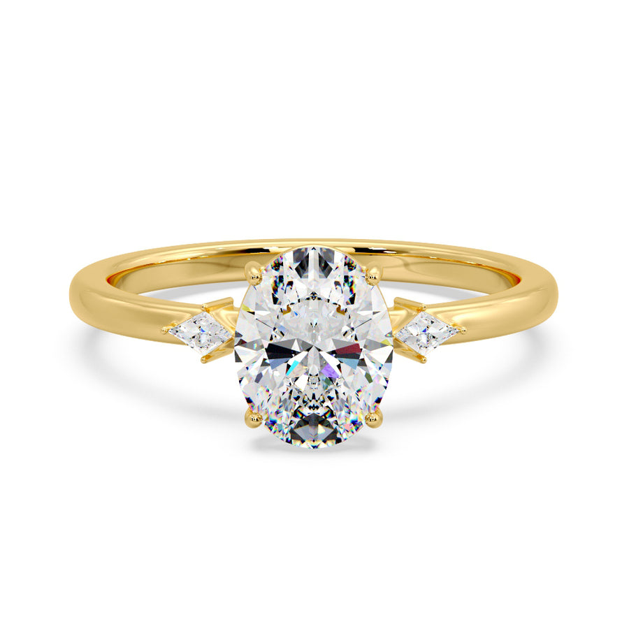 Lucia 2 Carat Oval Diamond Engagement Ring in 18K Gold