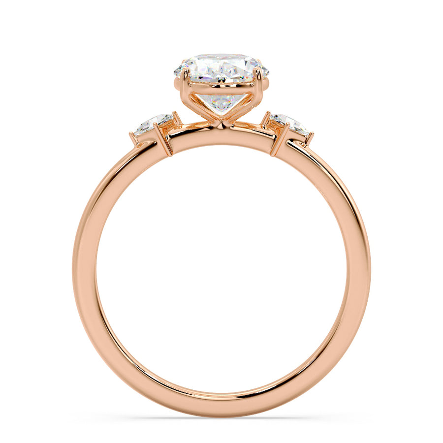 Lucia 2 Carat Oval Diamond Engagement Ring in 18K Gold