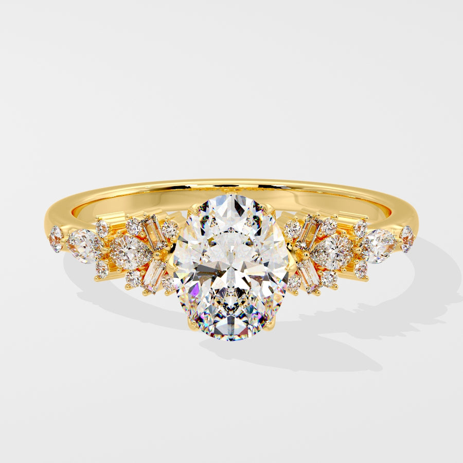 Fiora 3 Carat Oval Lab Grown Diamond Engagement Ring