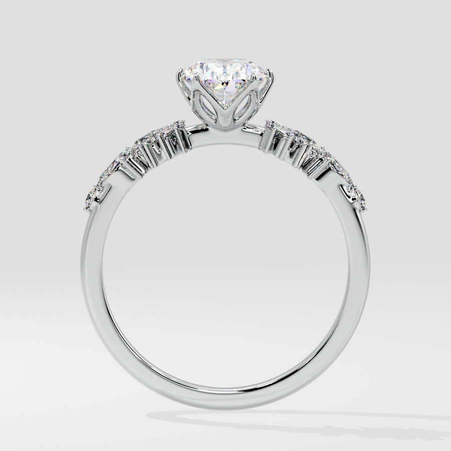 Fiora 3 Carat Oval Lab Grown Diamond Engagement Ring in 18K Gold