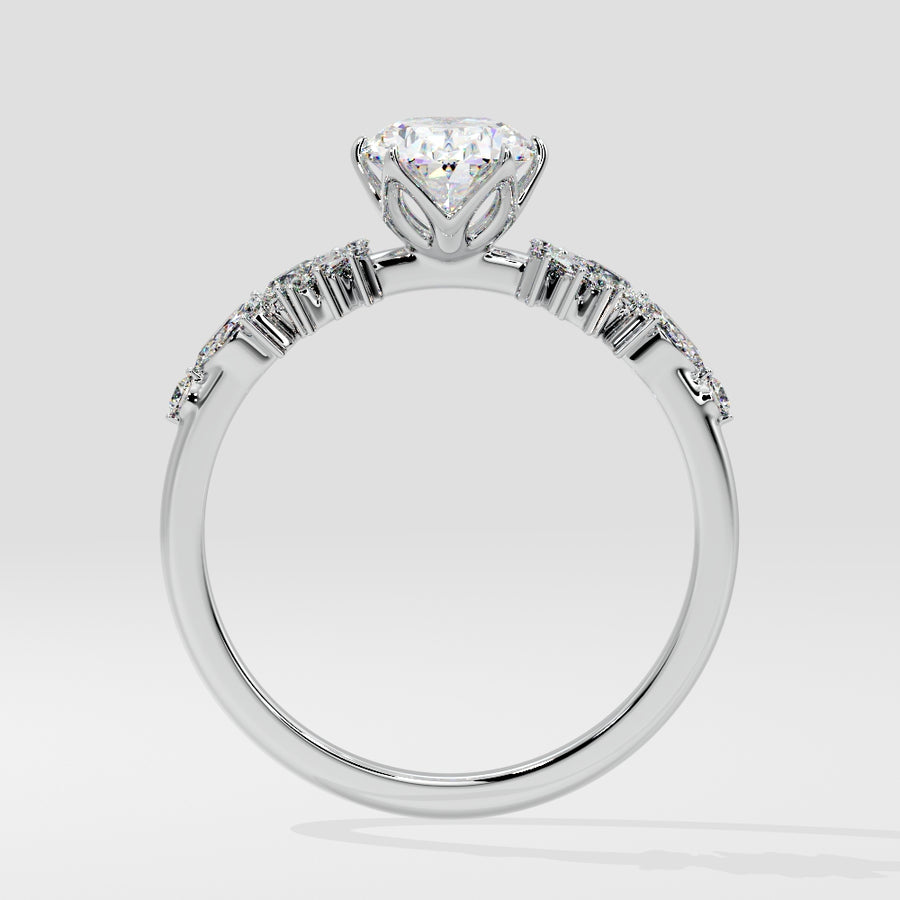 Fiora 2 Carat Oval Lab Grown Diamond Engagement Ring in 18K Gold