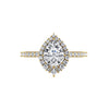 2 carat pear halo diamond engagement ring yellow gold