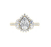 Art Deco 2 Carat Lab Grown Pear Diamond Engagement Ring in 18K Yellow Gold