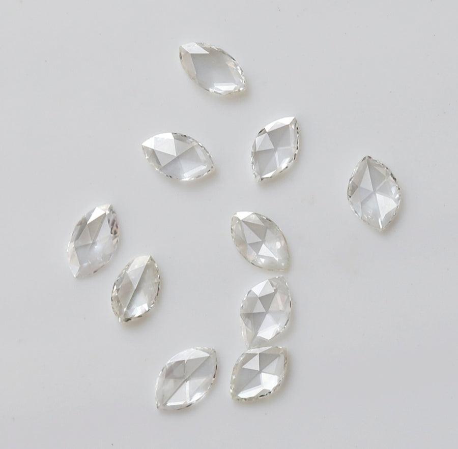 Rose cut marquise diamonds