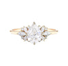 Floral Cluster Pear Cut Lab Grown Diamond Engagement Ring in 18K Yellow Gold