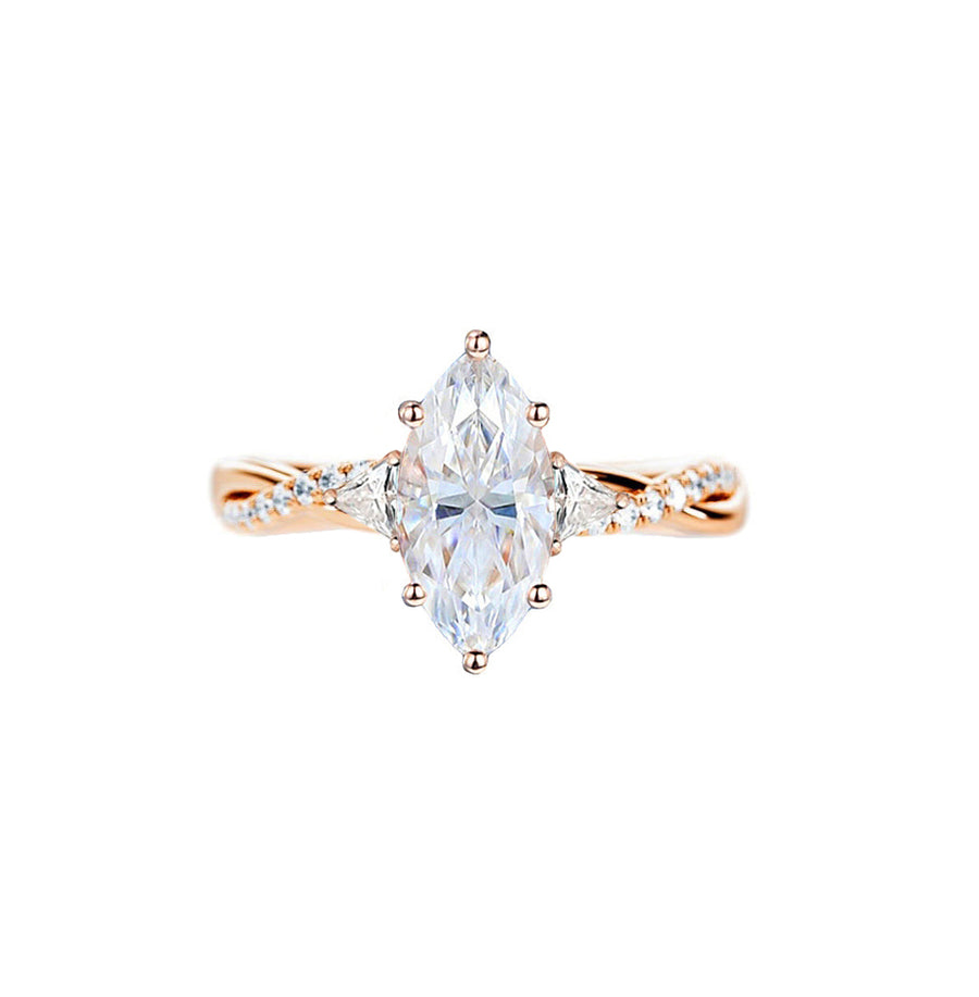 Serenity Marquise Lab Grown Diamond Engagement Ring in 18K Gold