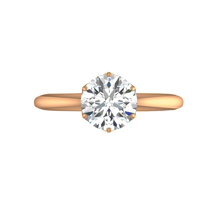 Studded Petal Prong 3 Carat Lab Grown Round Engagement Ring