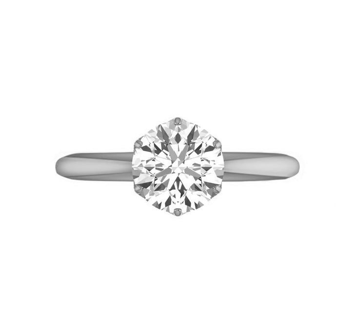 Studded Petal Prong 3 Carat Lab Grown Round Engagement Ring