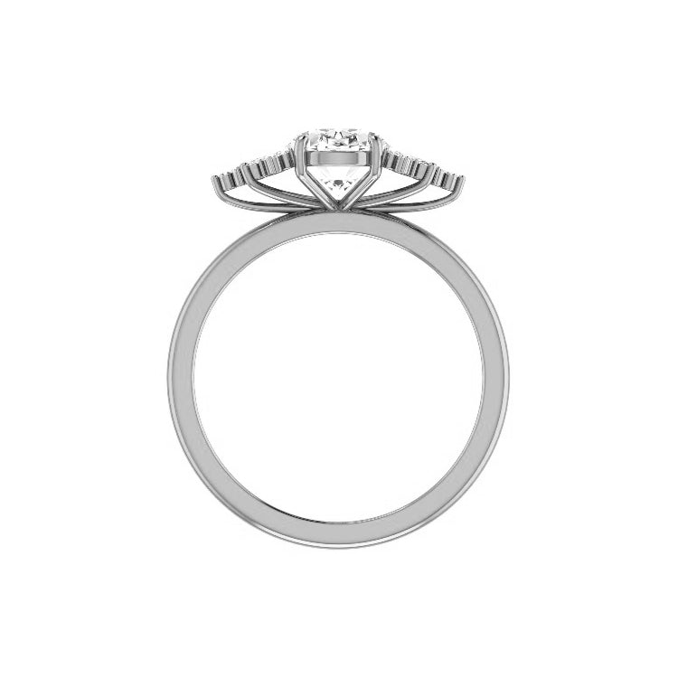 Thea 2 Carat Oval Lab Grown Diamond Engagement Ring in 18K Gold