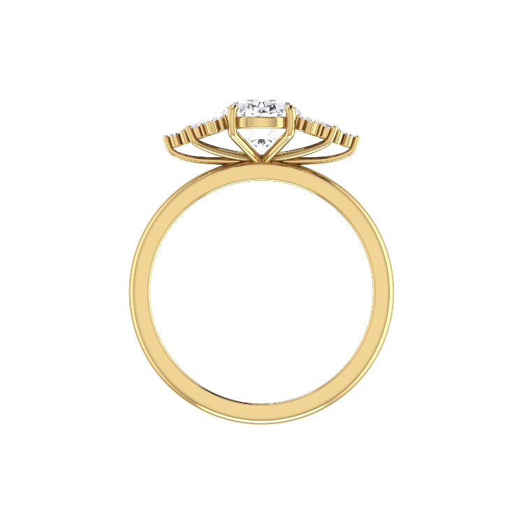 Thea 2 Carat Oval Lab Grown Diamond Engagement Ring in 18K Gold