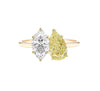 Toi Et Moi Lab Grown Yellow Diamond Engagement Ring in 14K Yellow Gold