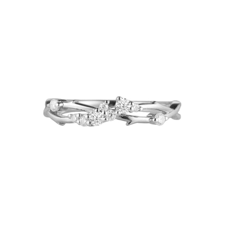 Twig Cluster Diamond Wedding Ring