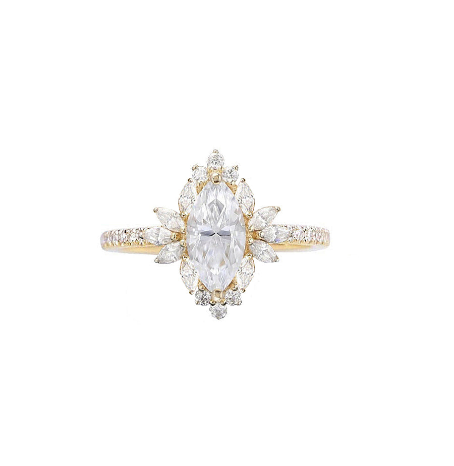 Valerie 2 Carat Marquise Lab Grown Diamond Engagement Ring in 18K Gold