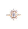 Art Deco Lab Grown Pave Diamond Engagement Ring in 18K Yellow Gold