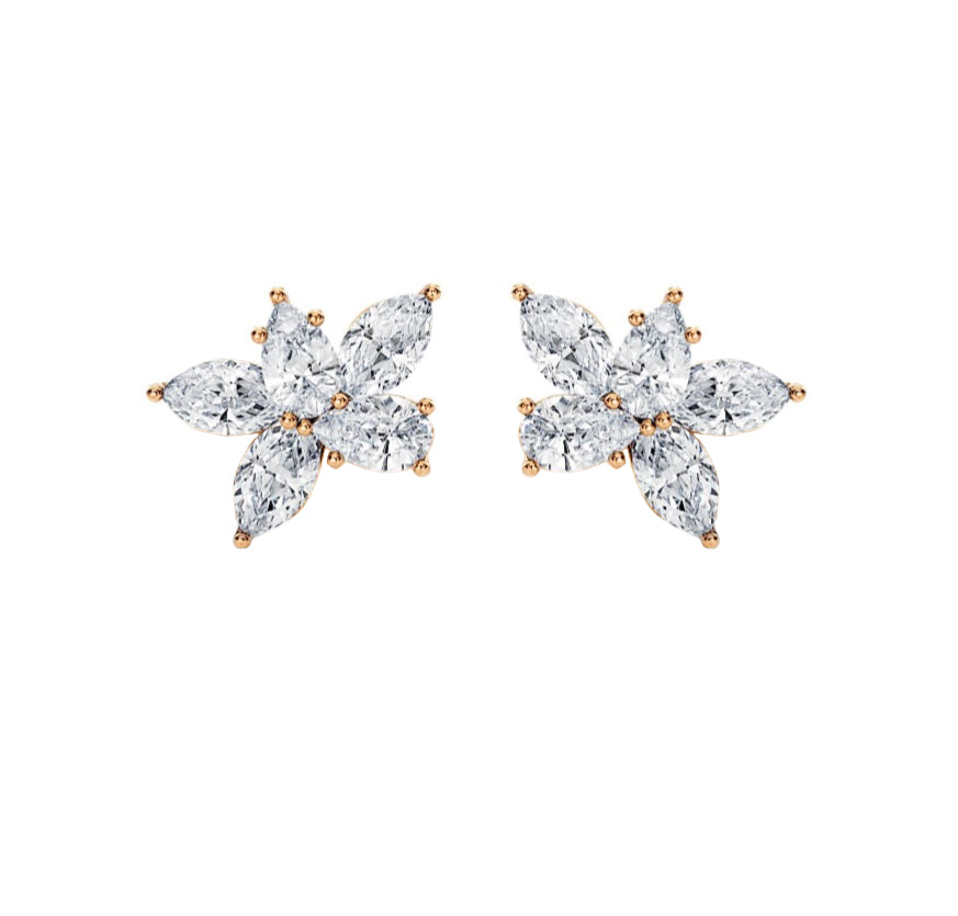 Willow Diamond Stud Earrings in 14K Gold