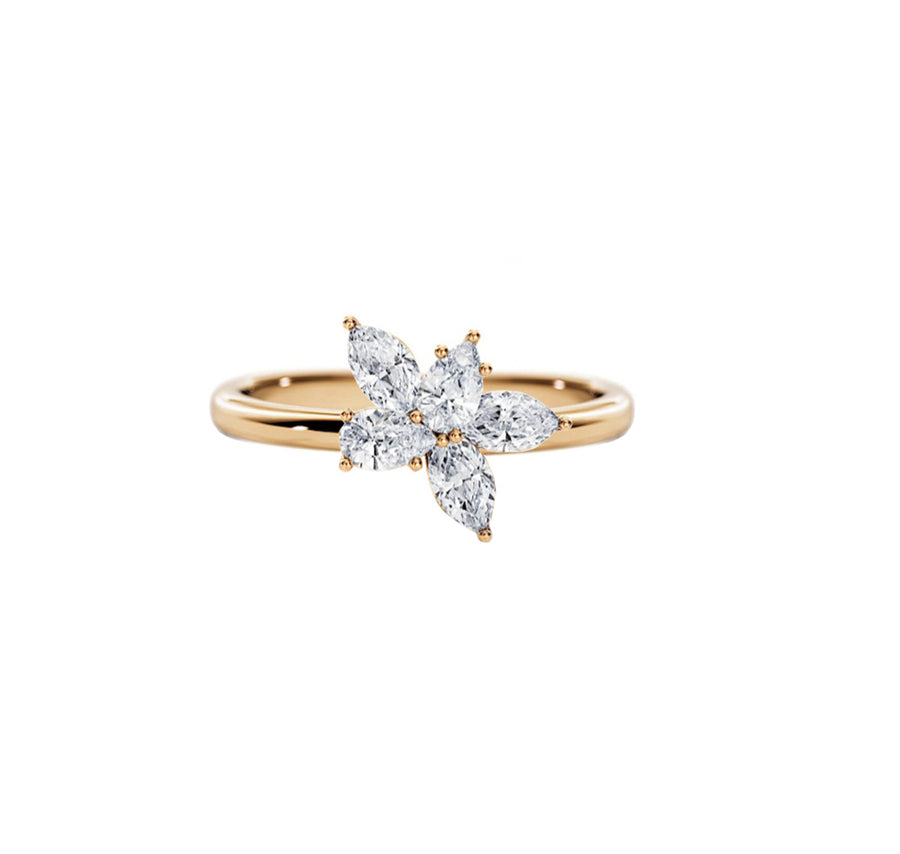 Willow Cluster Diamond Ring in 14K Gold