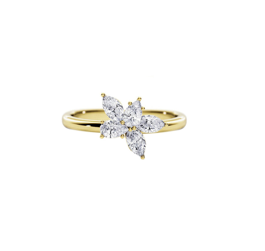 Willow Cluster Diamond Ring in 14K Gold