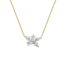 Floral Cluster Diamond Necklace in 14K Yellow Gold