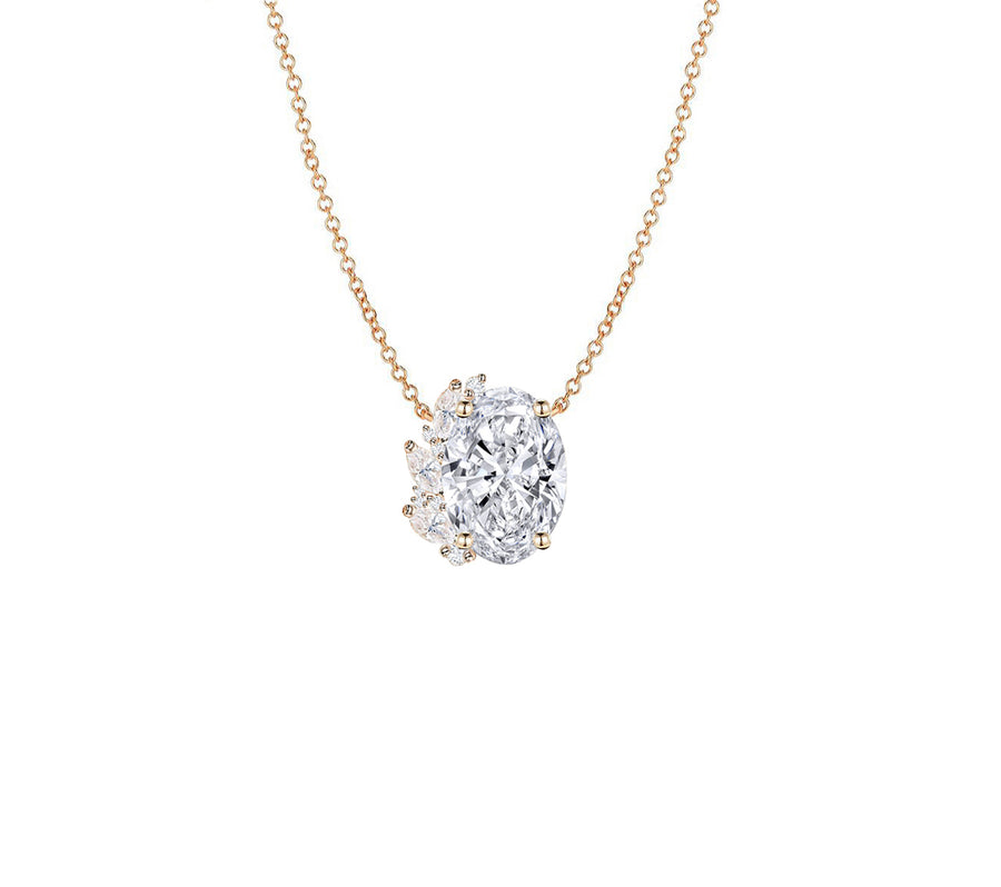 Wreath 2 Carat Lab Grown Oval Diamond Necklace