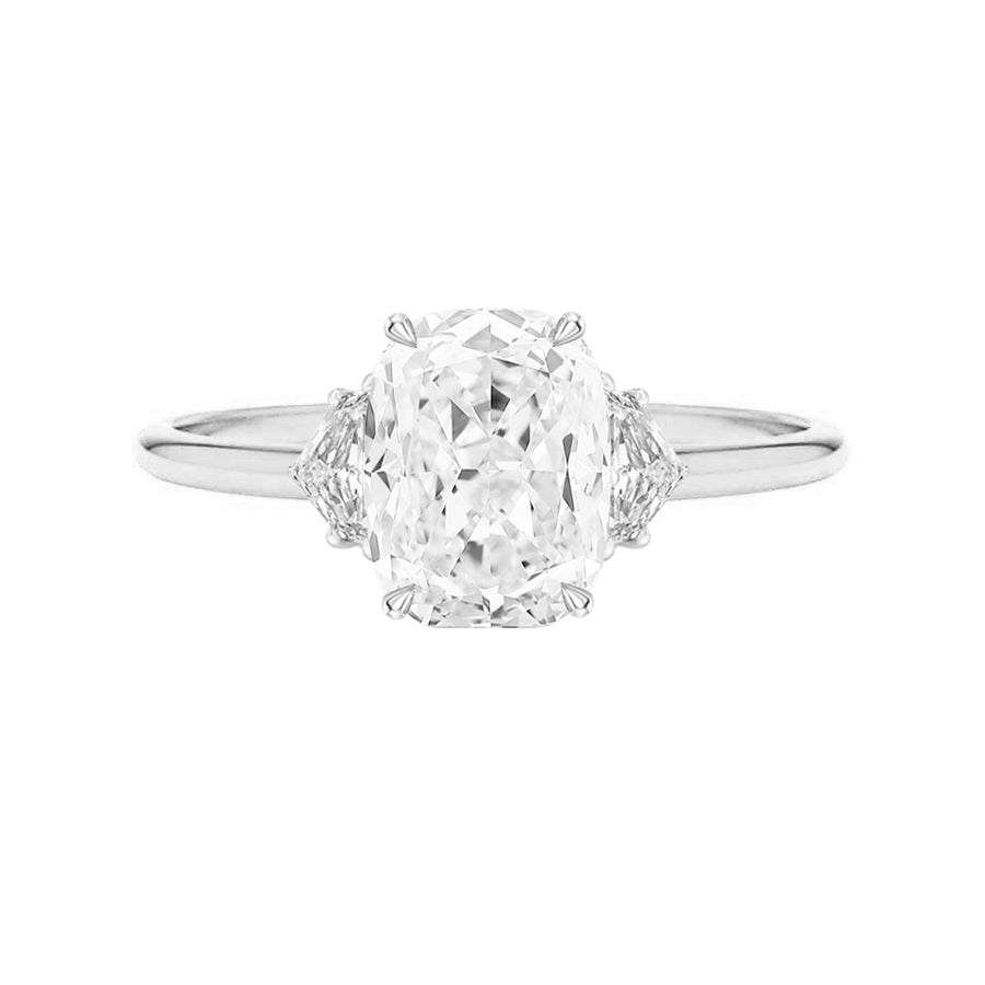 3 Carat Lab Elongated Cushion Cut Diamond Engagement Ring With Cadillac Diamonds