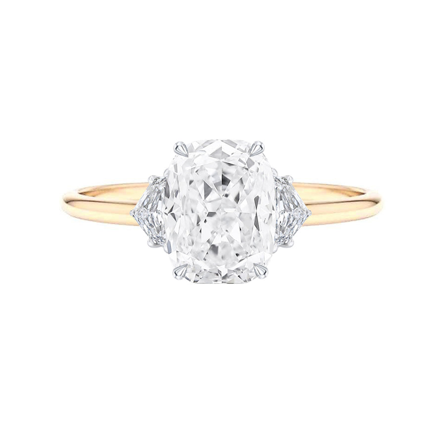 3 Carat Lab Elongated Cushion Cut Diamond Engagement Ring With Cadillac Diamonds