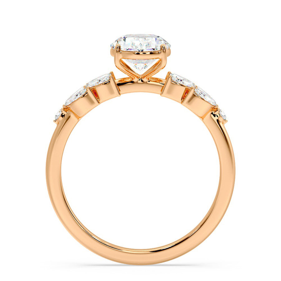 Ophelia 2 Carat Oval Lab Grown Diamond Engagement Ring in 18K Gold