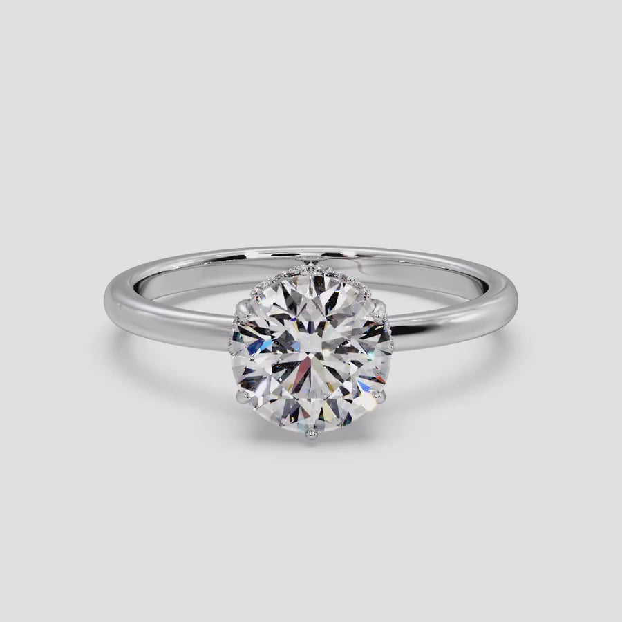 2 Carat Eleanor Lab Grown Solitaire Round Diamond Engagement Ring in 18K Gold