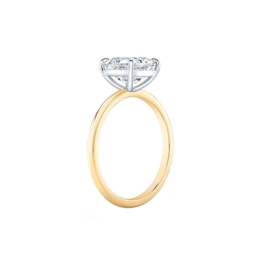 Solitaire diamond ring side view
