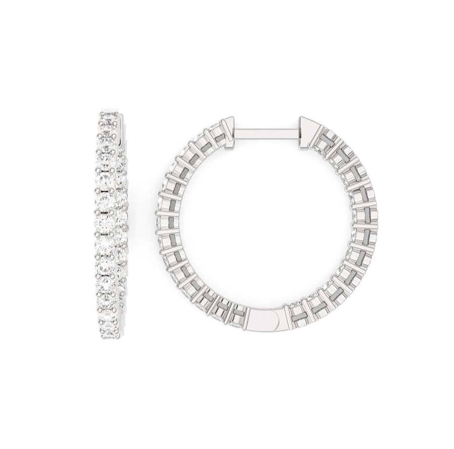 In And Out Lab Grown Diamond Hoop Earrings in 14K Gold