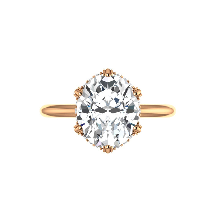 solitaire oval diamond engagement ring rose gold