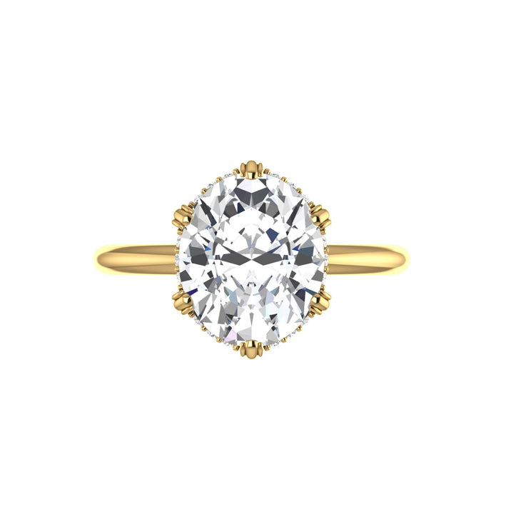 solitaire oval diamond engagement ring yellow gold