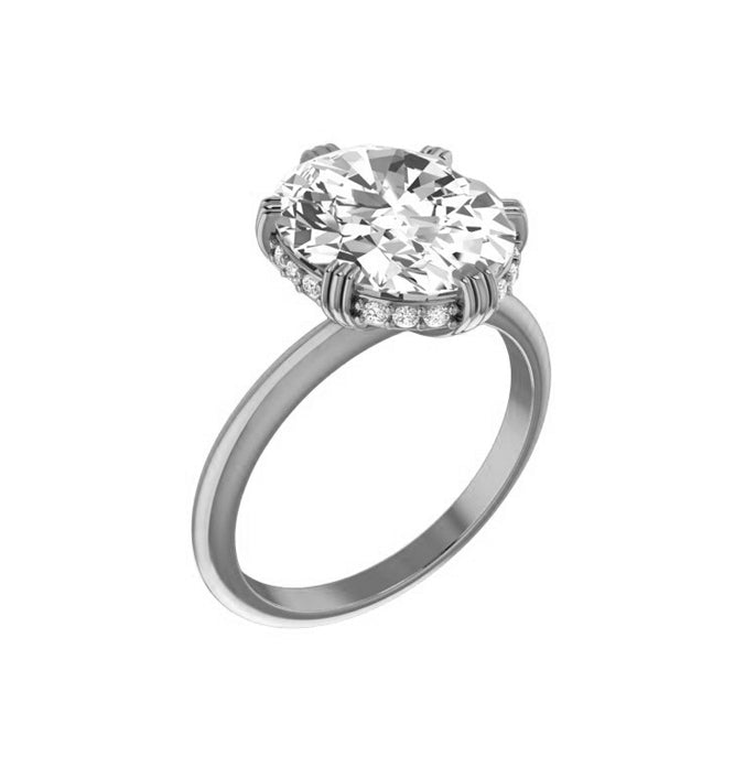 solitaire oval diamond engagement ring white gold