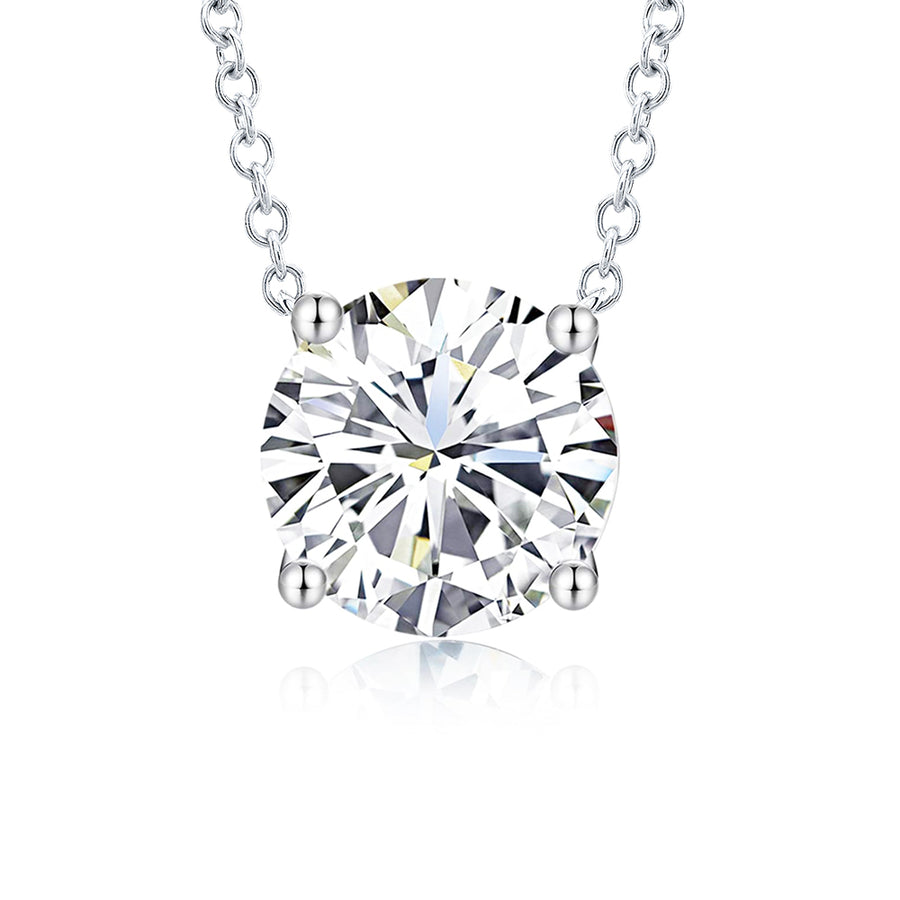 1/2 Carat Solitaire Diamond Necklace in 14K White Gold