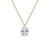 1 Carat Solitaire Floating Pear Lab Diamond Necklace in 14K Yellow Gold