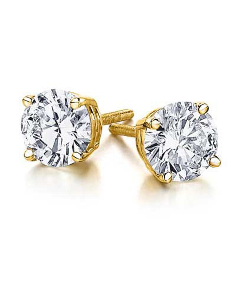 Diamond Stud Earrings in 14K Yellow Gold - GEMNOMADS