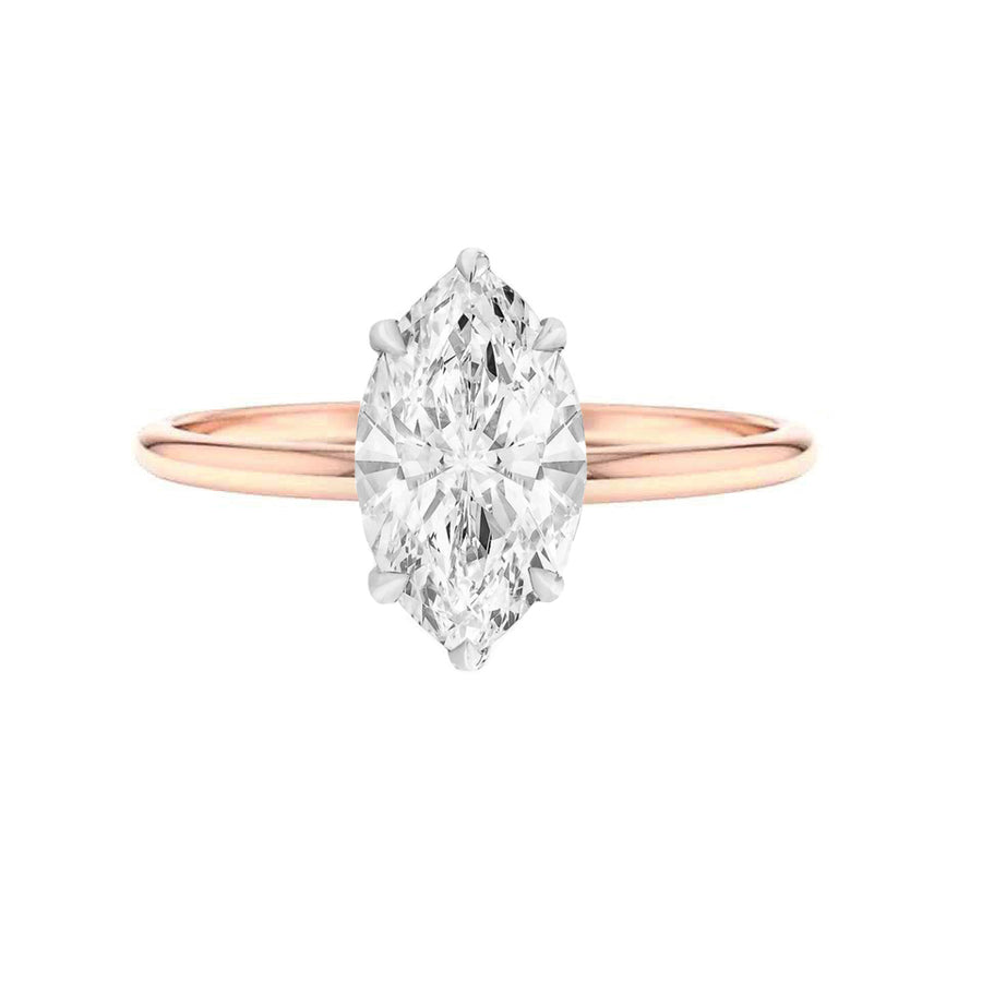 2 Carat Marquise Diamond Engagement Ring in 18K Gold